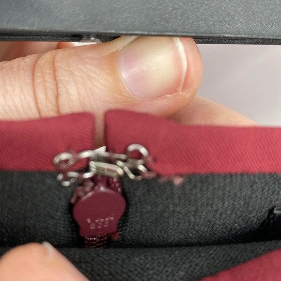 Theory Navalane Neoteric Skinny Pants Womens Size 10 Red Stretchy Ankle Length - Picture 7 of 13